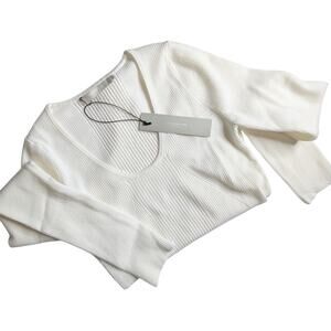 One Grey Day WhiteLong Sleeved Bodysuit Women’s Size M